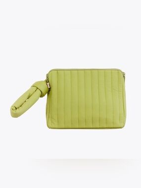 Beis x Elsa Hosk Quilted Puff Clutch in Play Date Lime Green